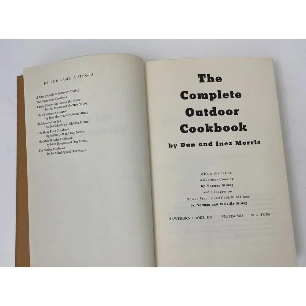 THE COMPLETE OUTDOOR COOKBOOK Dan Inez Morris Vtg 1970 DJ Picnic Camping Recipes